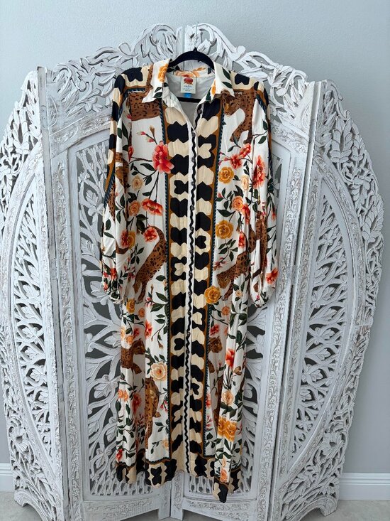 FARM Rio Dresses & Skirts - Farm Rio by Anthropologie  Maxi Shirt Dress Sz S  NWOT